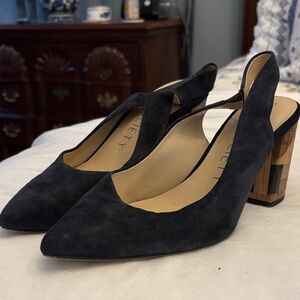 Fenty Beauty Navy  Suede Slingback Heels